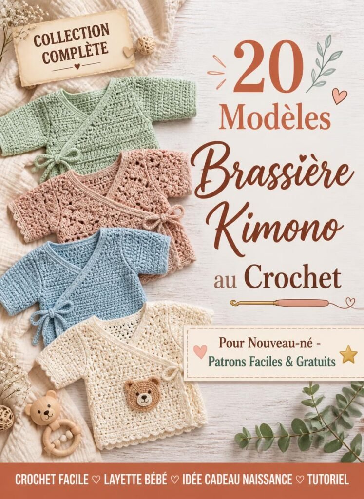 20 Modèles de brassière kimono au crochet pour nouveau-né : Patrons faciles et gratuits