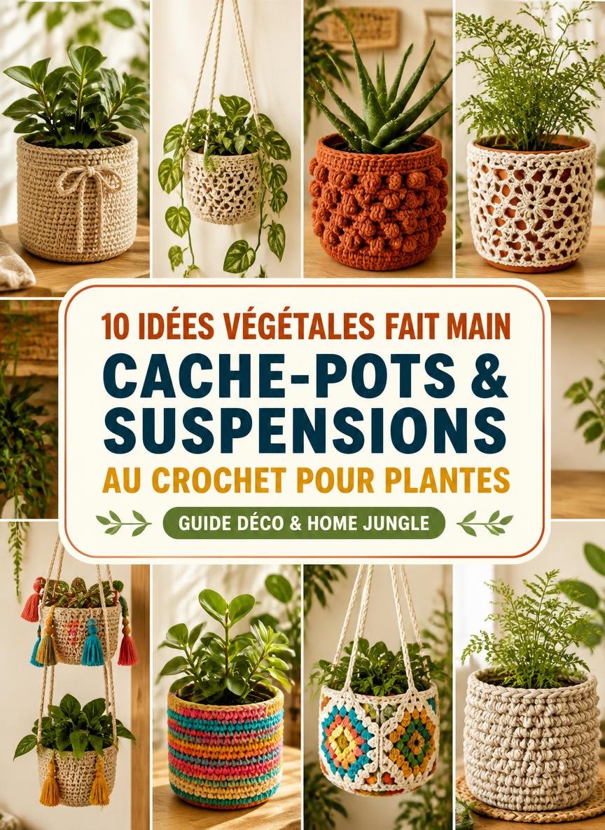 10 idées de cache-pots et suspensions pour plantes au crochet fait main
