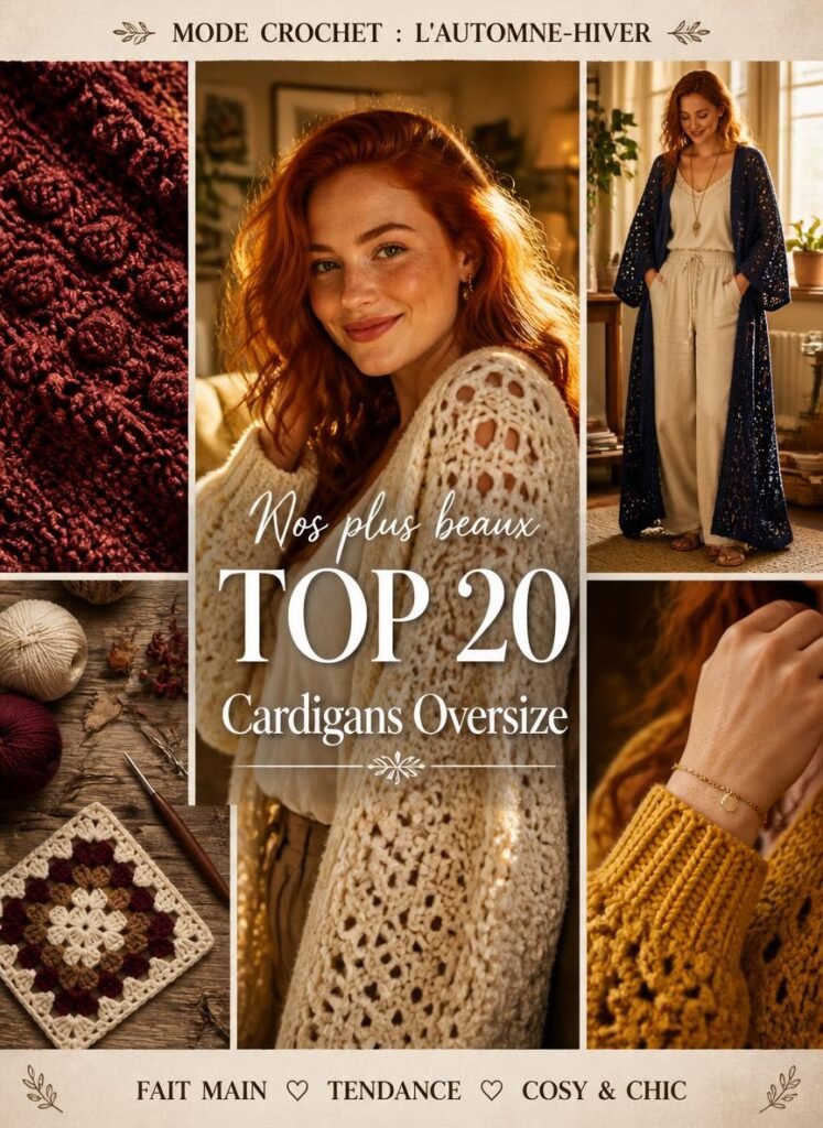 Mode crochet : Top 20 des plus beaux cardigans oversize à adopter absolument