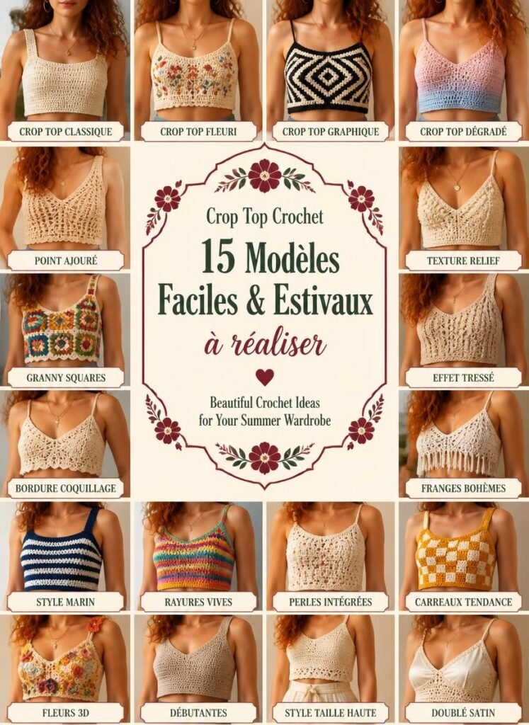 Crop top crochet : 15 modèles faciles et estivaux à réaliser