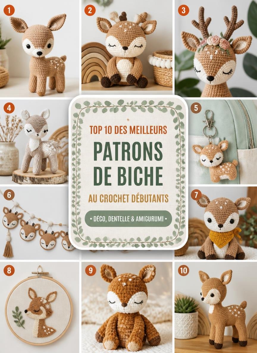 Modèles et patrons de biche au crochet amigurumi faciles pour débutants
