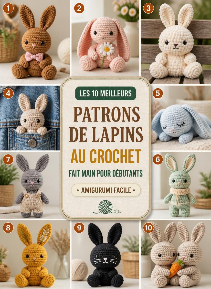 Modèles et patrons de lapins au crochet fait main faciles pour débutants