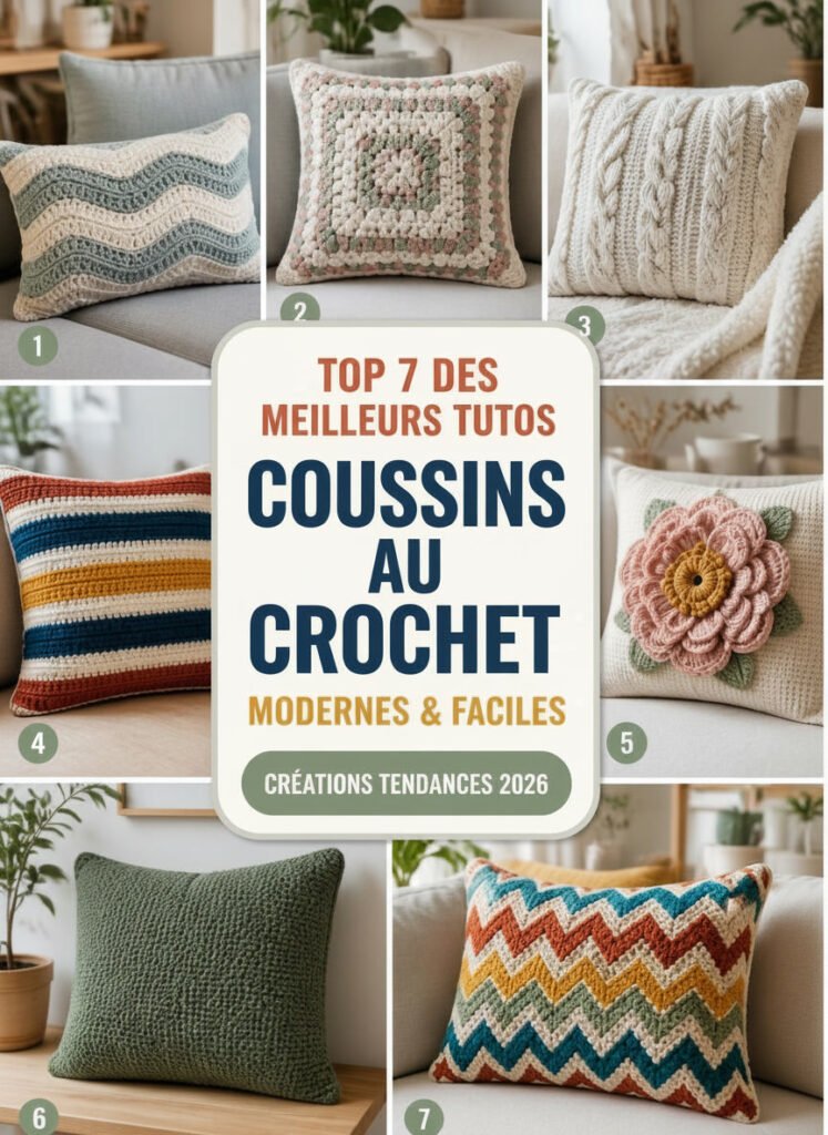 Top 7 des Meilleurs Tutos de Coussins au Crochet Modernes et Faciles