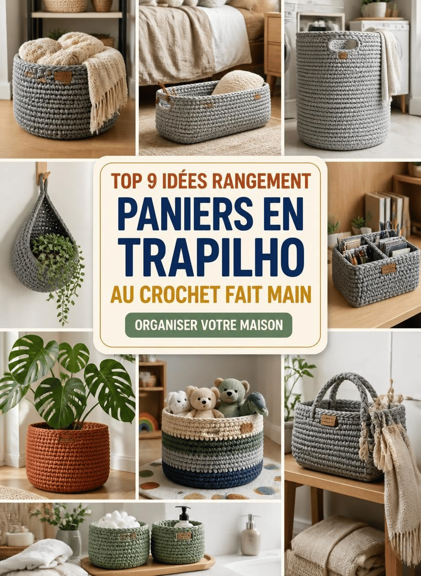 Top 9 idées de paniers en trapilho au crochet fait main pour organiser la maison