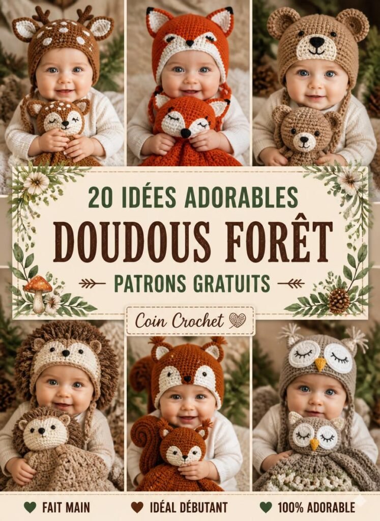 20 Idées Adorables de Doudous au Crochet sur le Thème des Animaux de la Forêt