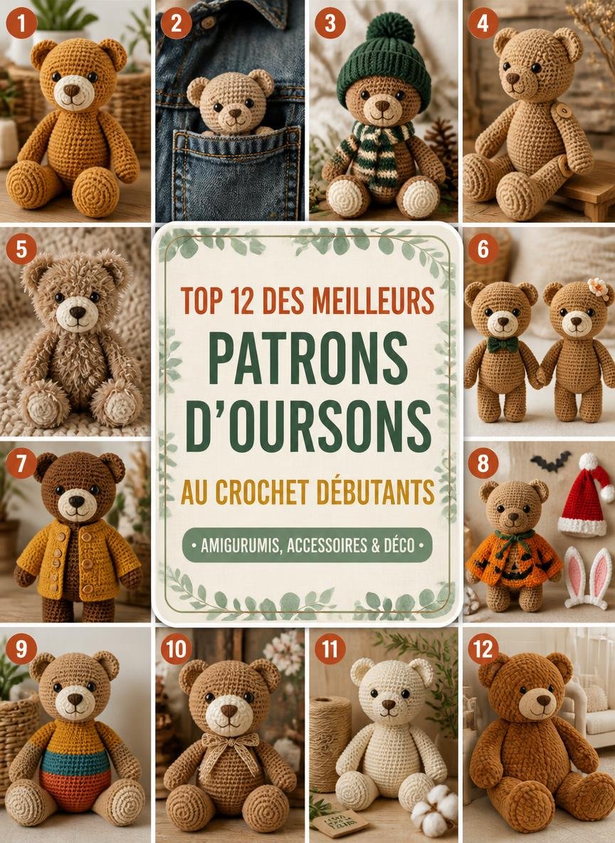 Modèles et patrons d'oursons au crochet amigurumi faciles pour débutants