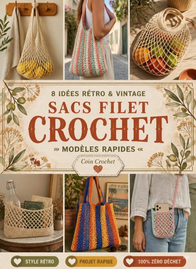 Sac Filet Crochet Rétro : 8 Modèles Rapides à Réaliser