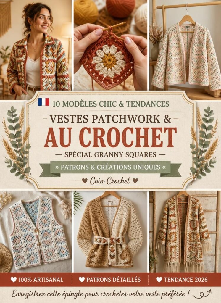 Top 10 Vestes Patchwork & Granny Squares Chic au Crochet