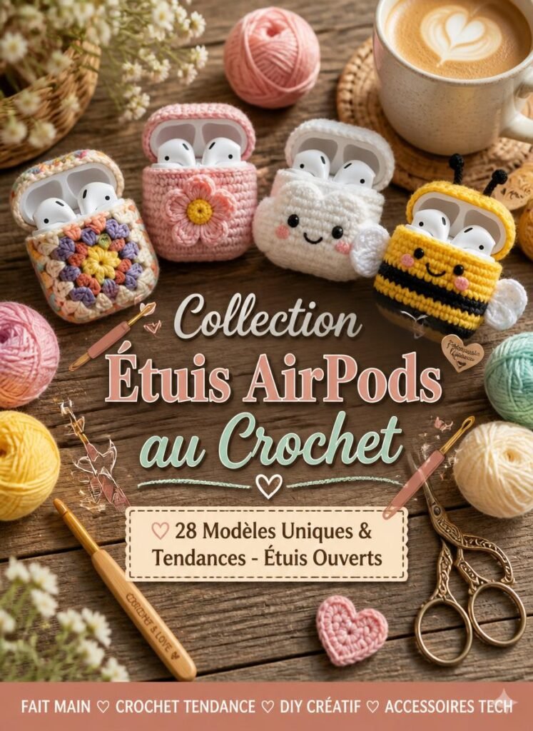 28 Idées d&rsquo;Étuis pour AirPods et Écouteurs au Crochet Ultra Tendances