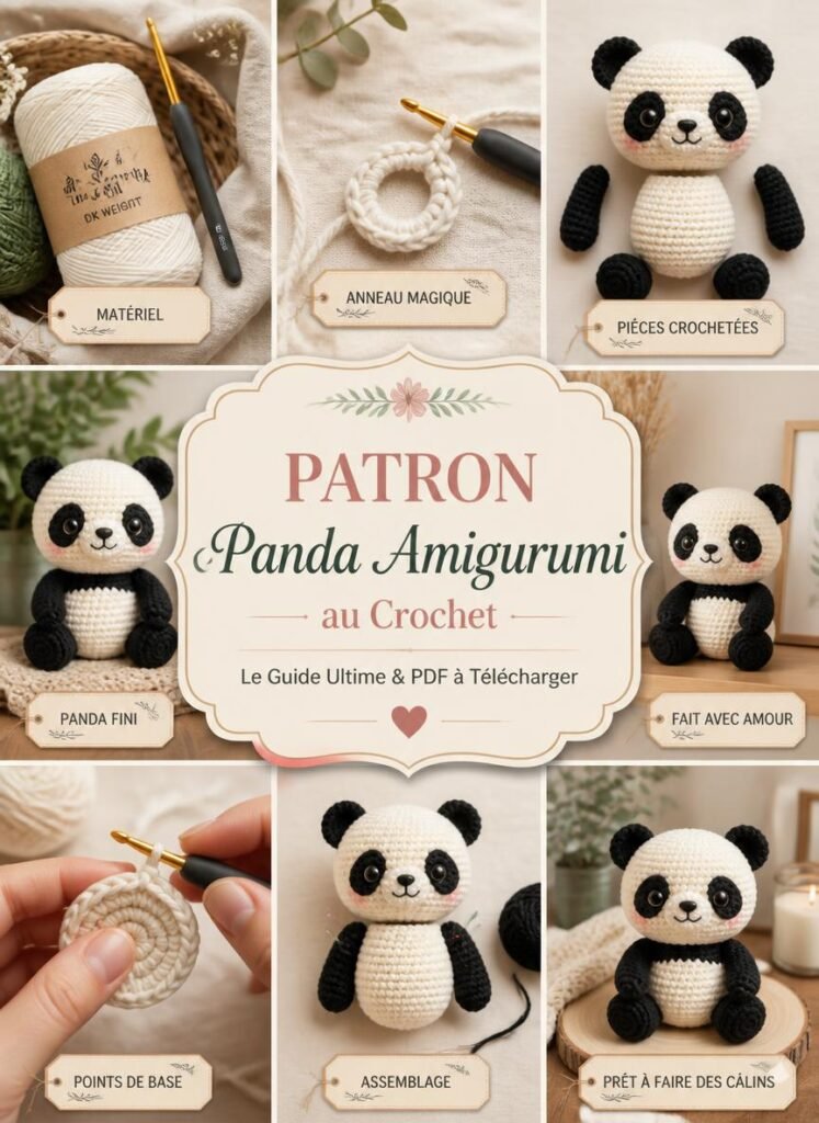 Tuto Amigurumi Panda au Crochet : Guide Ultime, Patron Pas-à-Pas et PDF à Télécharger