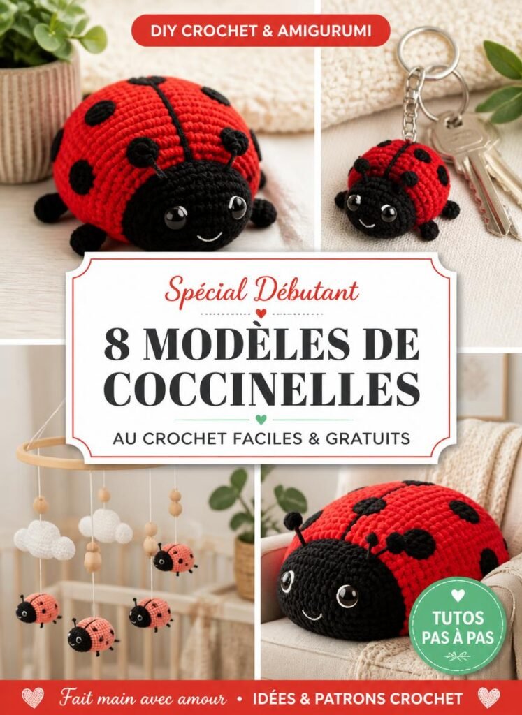 8 Modèles de Coccinelles au Crochet Amigurumi Faciles pour Débutants