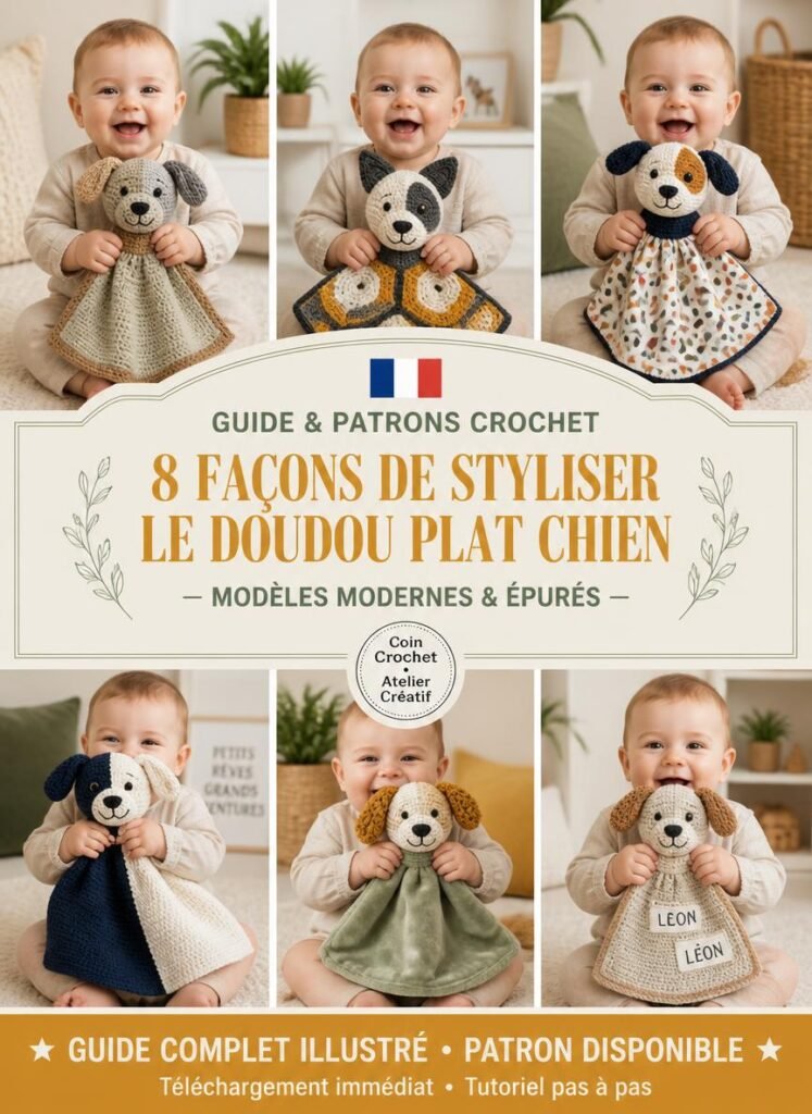 8 Façons de Styliser un Doudou Plat Chien Moderne au Crochet