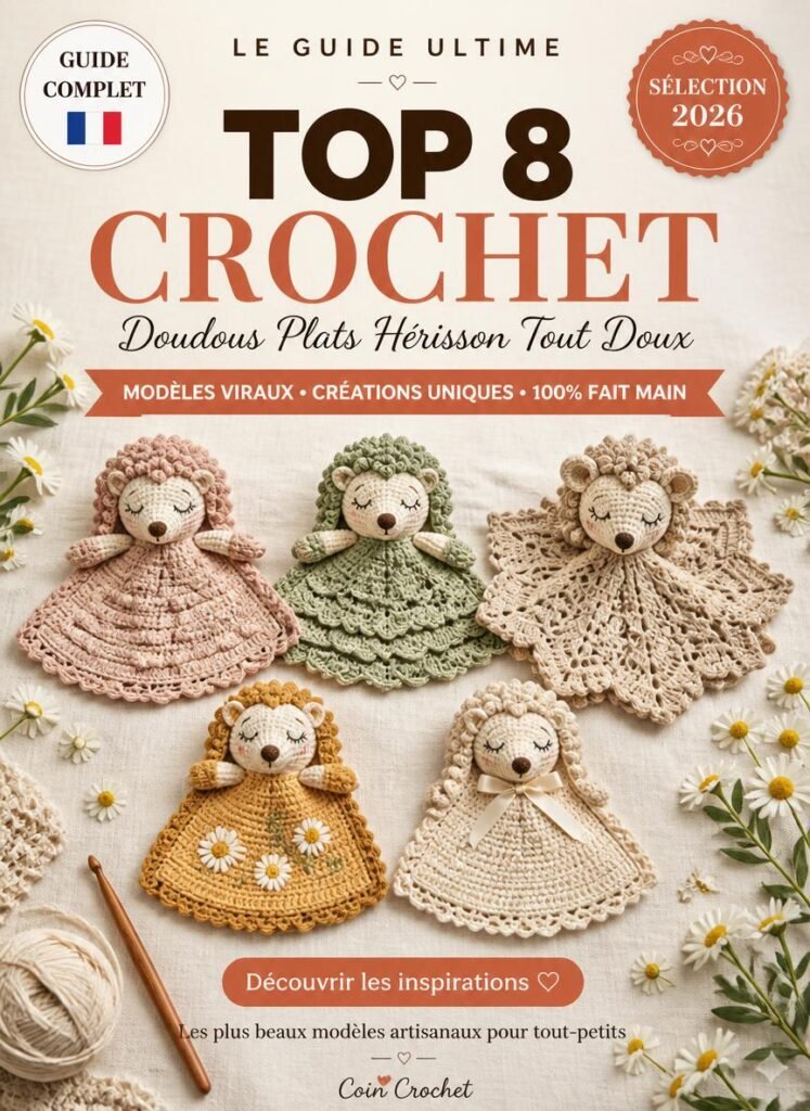 8 Modèles au Crochet pour un Doudou Plat Hérisson Tout Doux