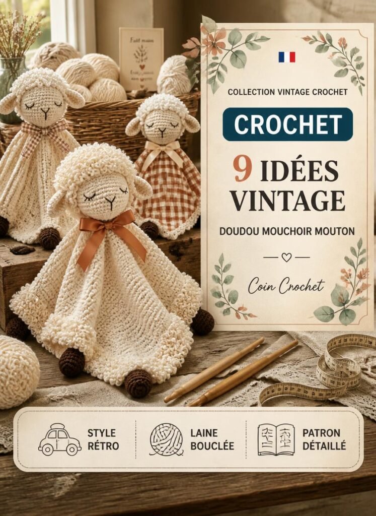 9 Idées Vintage de Doudou Mouchoir Mouton au Crochet