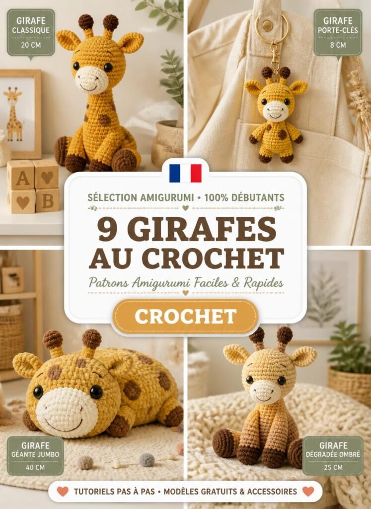 9 Patrons de Girafes au Crochet Amigurumi Faciles pour Débutants