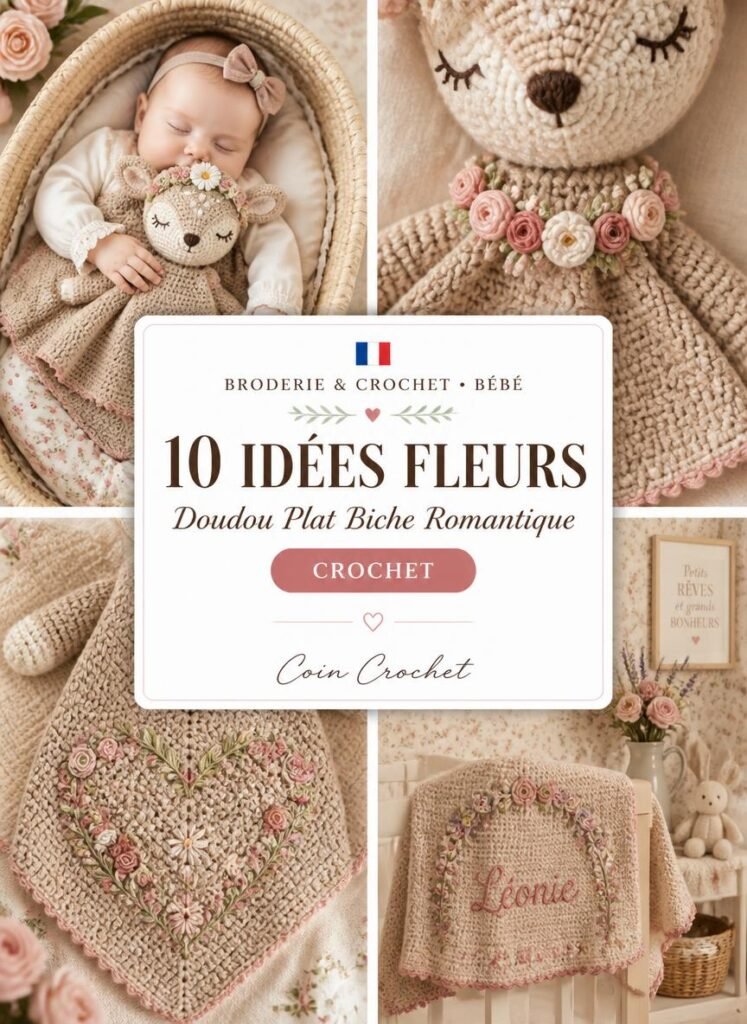 10 Idées Romantiques avec Fleurs Brodées pour un Doudou Plat Biche