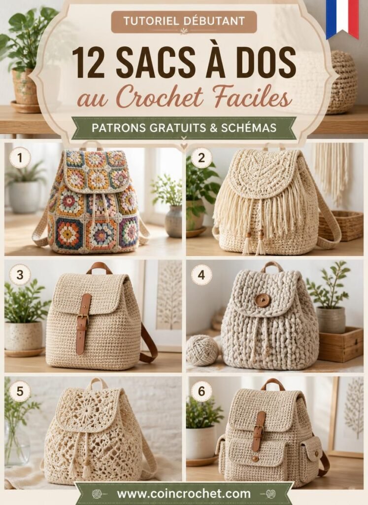 12 Patrons de Sacs à Dos au Crochet Faciles pour Débutants